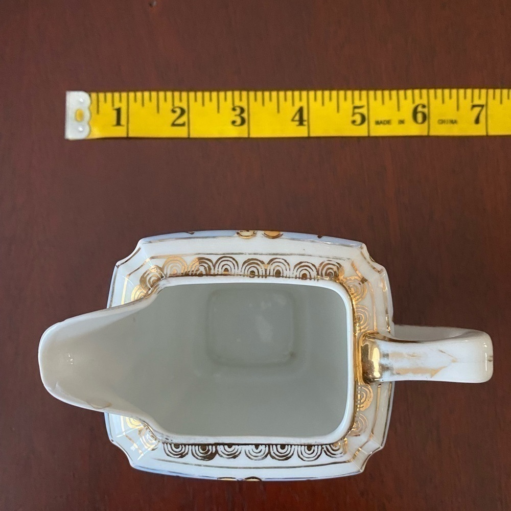 Antique Nippon Creamer 1911–1921 | Hand-Painted Roses, Gold Trim, Rare Square - Picture 5 of 6